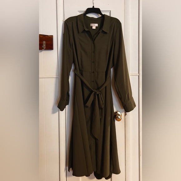 Rachel Parcell Olive Shirt Dress - Picture 2 of 5
